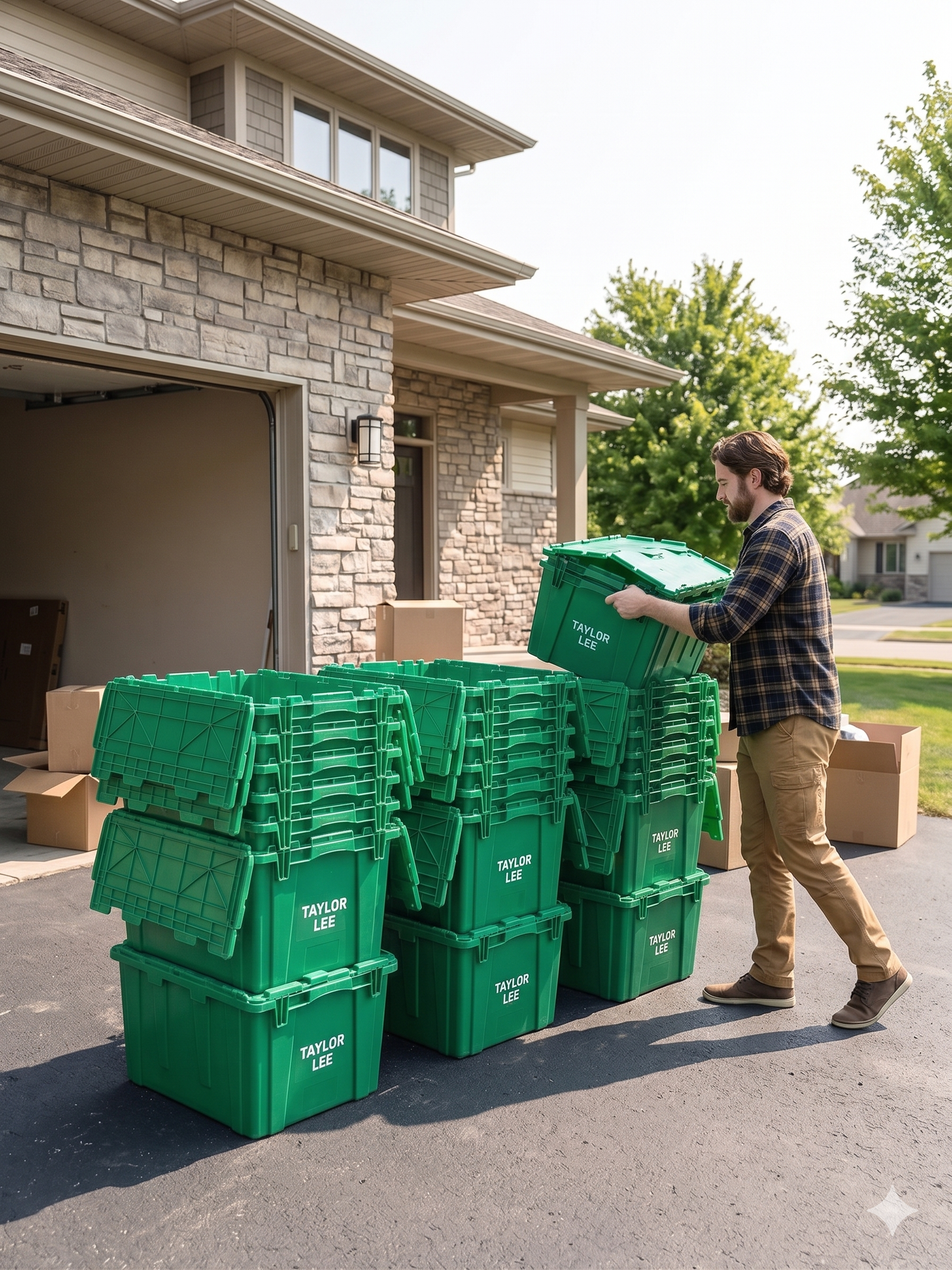 Taylor Lee Moving Crates warehouse with crates ready for retrieval